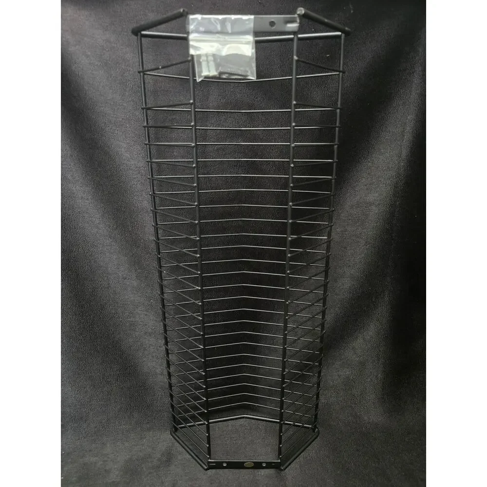 Black Metal DVD Blue Ray Holder Free Standing Rack Organizer Mountable Tower